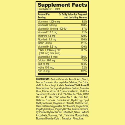 Spring Valley Prenatal Multivitamin/Multimineral for Pregnant and Nursing Women Dietary Supplement Tablets, 100 Count +Sticker, Dri Store.
