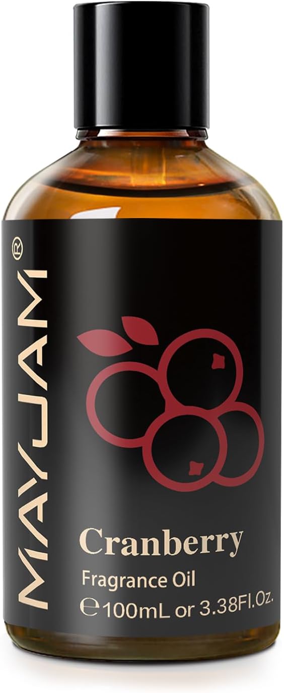 100ML/3.38FL.OZ Cranberry Fragrance Oils with Glass Dropper, Essential Oils for Diffusers for Home, Long Lasting Scented Oils for Diffusers Soap Candle Making