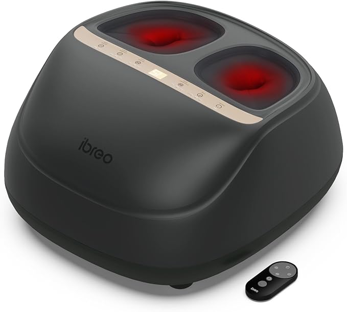 Foot Massager with 2 Level Heat, 3 Level Air Compression & Vibration, Deep Kneading Shiatsu, Remote Control &Timer for Pain Relief, Neuropathy, Plantar Fasciitis, Relaxation for Long Stand & Fitness