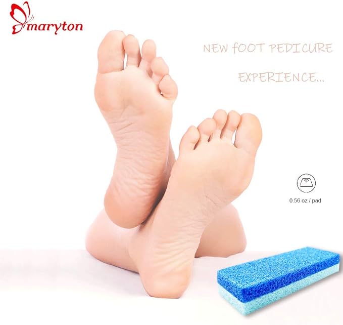 Maryton Foot Pumice Stone for Feet Hard Skin Callus Remover and Scrubber (Pack of 4) (Blue)