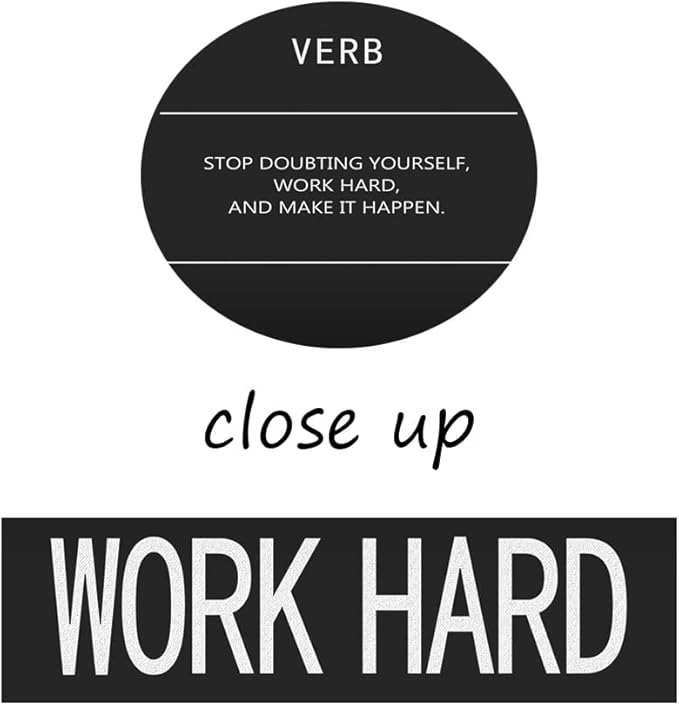 Inspirational Wall Art Motivational Entrepreneur Quotes Posters Work Hard Verb Canvas Painting Inspirational Pictures Prints Artwork Modern Home Decor for Living Room Gym Office Framed[12" W X 18" H]