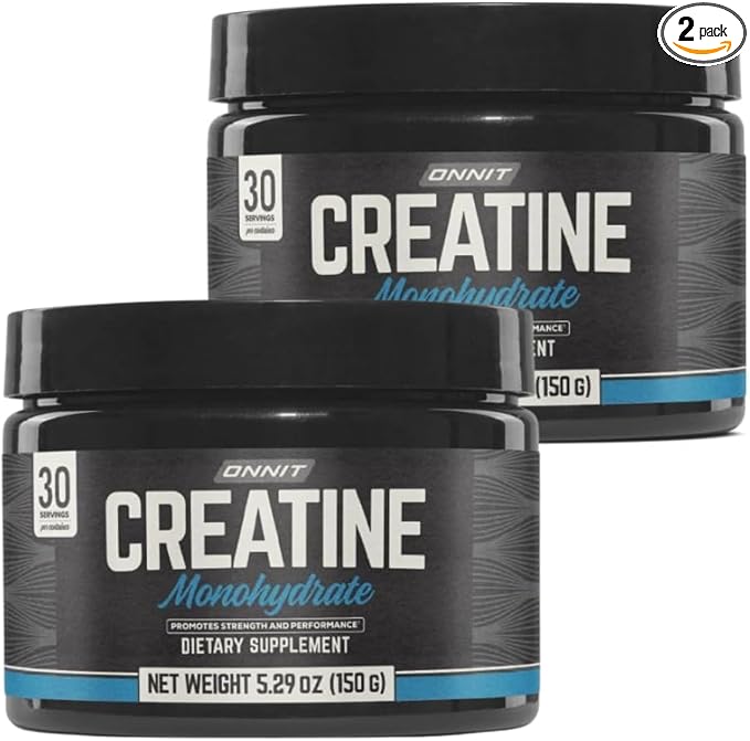 ONNIT Creatine Monohydrate Powder – 5g Premium Creatine for Muscle Strength, Power & Lean Mass, Supports Brain Health & Cellular Energy, Unflavored, 30 Servings, 5.29 oz (2-Pack)