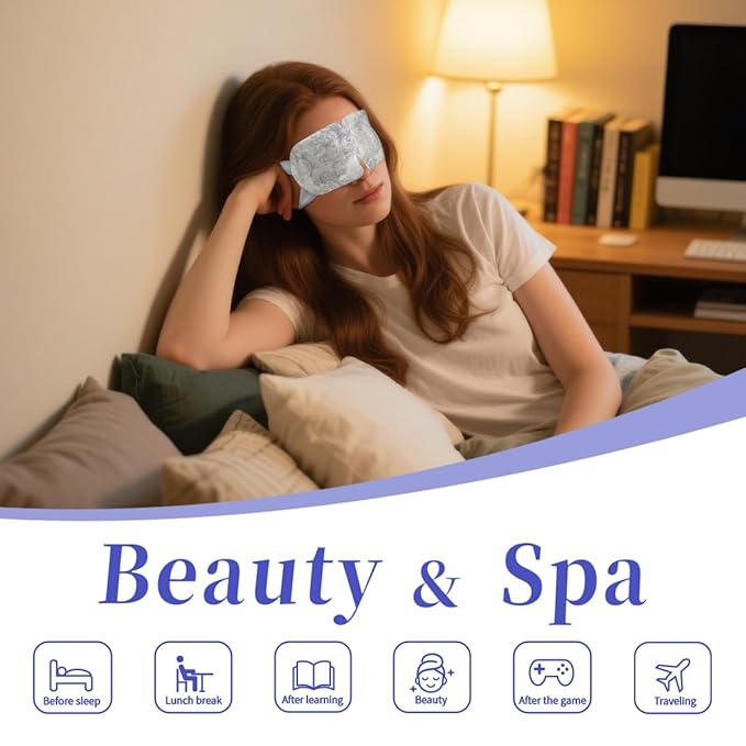 10 Pack Steam Eye Masks, Heated Eye Disposable Mask for Sleep Dry Eyes Dark Circles Treatment, Home Spa Relaxing Trip Gifts for Women Men