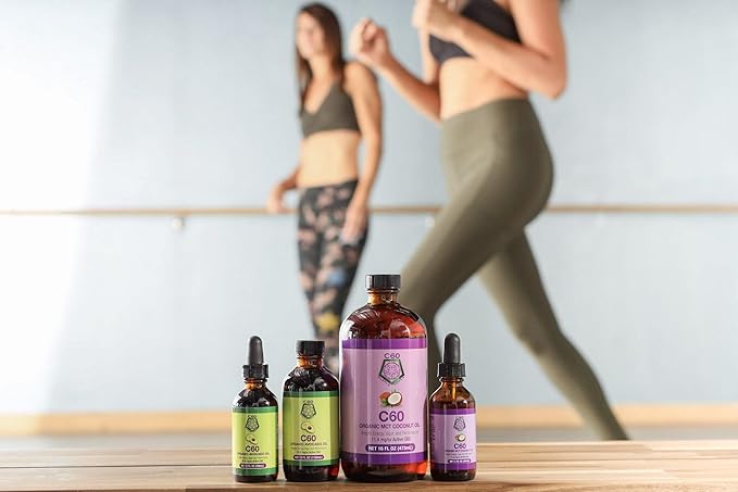 C60 Purple Power Organic MCT Coconut Oil, Organic Cold-Pressed Coconut Oil, 99.99% Pure C60 Carbon Fullerenes (16 oz)