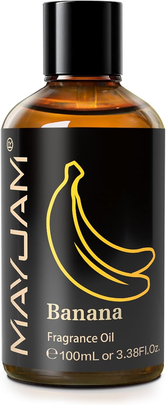 100ML/3.38FL.OZ Banana Fragrance Oils with Glass Dropper, Essential Oils for Diffusers for Home, Long Lasting Scented Oils for Diffusers Soap Candle Making