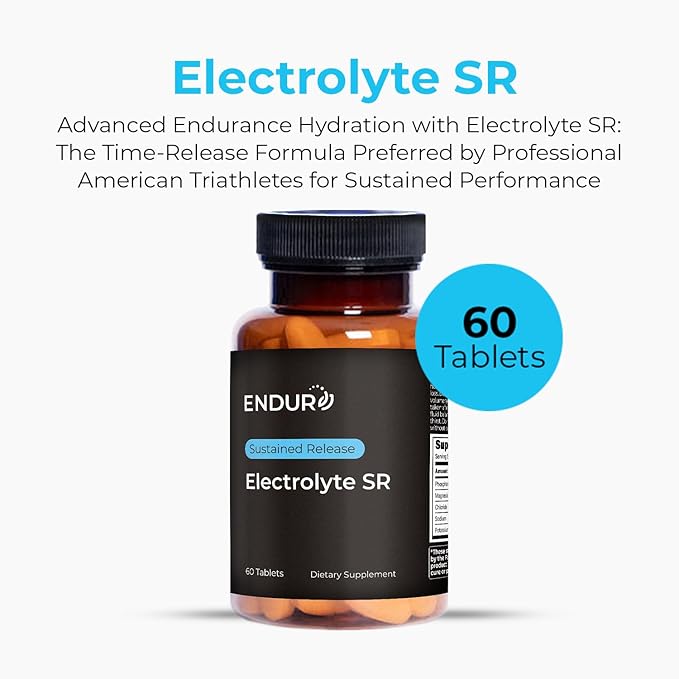 Electrolyte SR - Sustained Release Electrolyte for Optimal Hydration - 60 Tablets - Zero Sugar & Calories, Non-GMO, Vegan, Gluten Free - Muscle Recovery, Energy