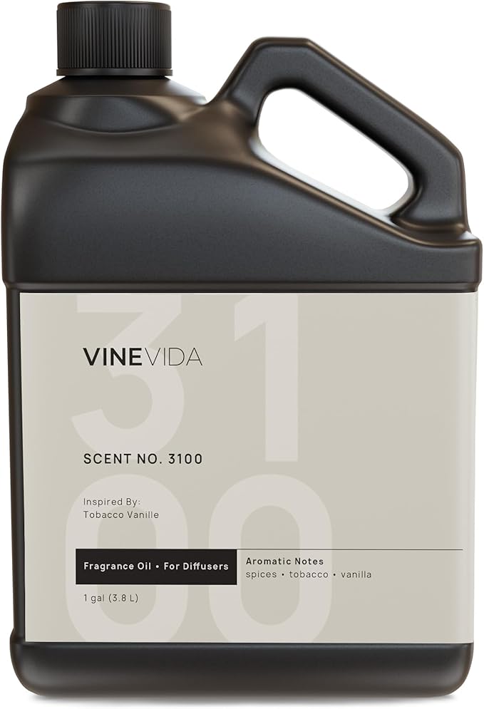 VINEVIDA [Gallon (128 Fl Oz)] Scent NO. 3100 Fragrance Oil for Cold Air Diffusers, Aromatic Notes of Spices Tobacco Vanilla, Essential Oils for Diffuser Oil Refill & Air Freshener Room Spray