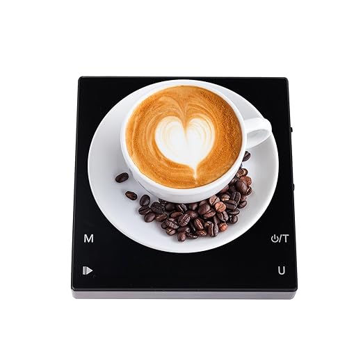 Coffee Scale with Timer, 2kg Capacity, 0.1g Precision, Timemore Scale Rechargeable, Mini Digital Espresso Scale with Tare Function, Black
