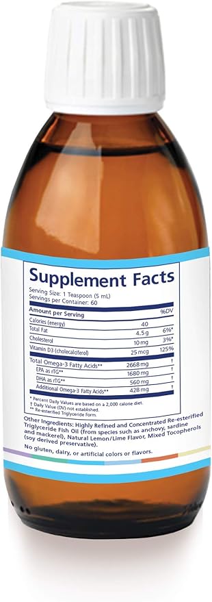 PRN DE Omega Benefits Liquid - Support for Eye Dryness - 2240mg of EPA & DHA in Re-esterfied Triglyceride Form or RTG | 40 Day Supply