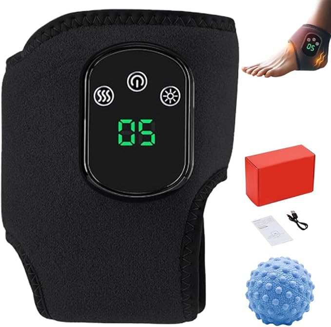 Foot Revive Massager, 3-in-1 Wireless & Portable Foot Massager with 3 Vibration Modes and 5 Heat Levels, for Heel, Arch and Ankle Comfort & Relaxation (Black 3 Level*1PCS)
