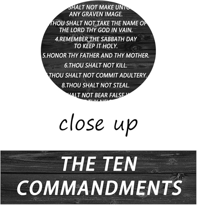 Inspirational Canvas Wall Art The Ten Commandments Quote Motivational Christian Religion Poster Inspirational Canvas Painting Prints Artwork Wall Pictures Office Home Wall Decor Framed [30''Wx 40''H]