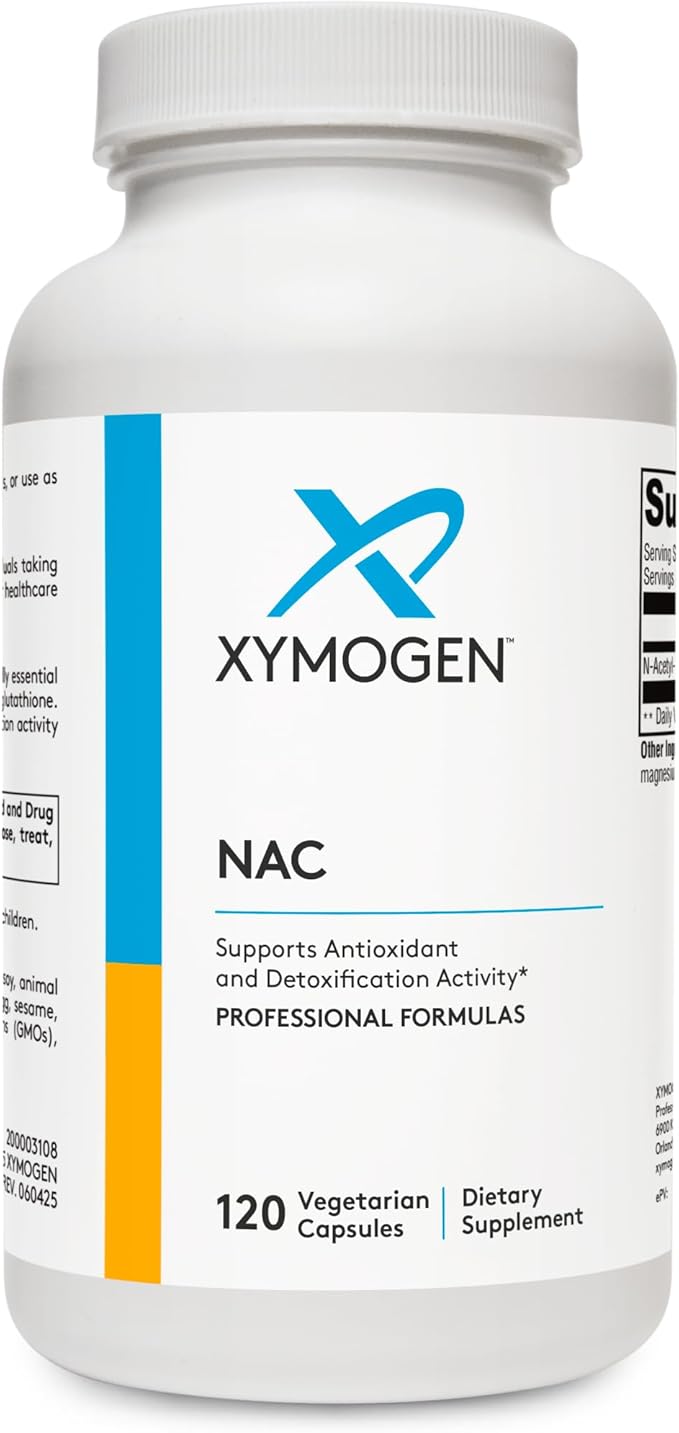 XYMOGEN NAC N-Acetyl-Cysteine 600mg - Cardiovascular, Antioxidant, Liver Detox + Immune Support Supplement - Supports Glutathione Synthesis - Non-GMO NAC Supplement (120 Capsules)