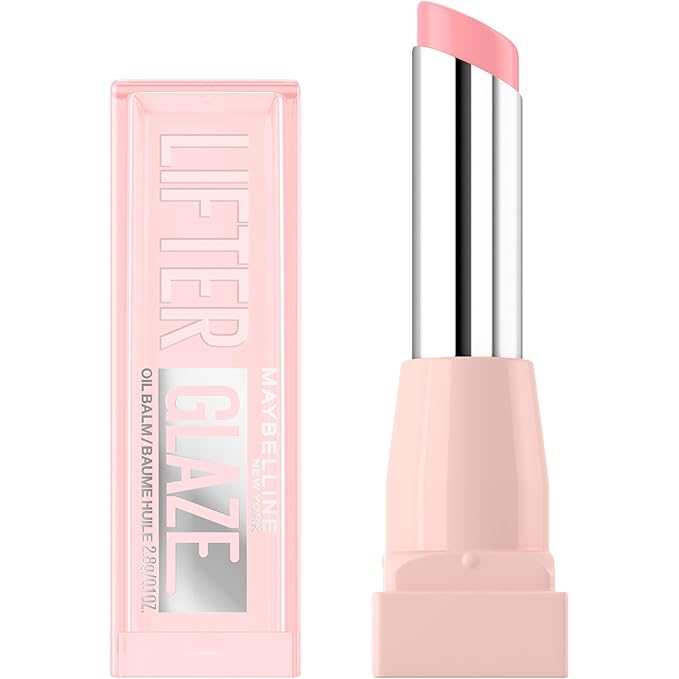 MAYBELLINE Lifter Glaze Oil Balm with Hyaluronic Acid and Hydrating Oil Blend, Lip Balm with 24HRs of Smooth, Moisturizing Shine, Pink Drip (Sheer Baby Pink)