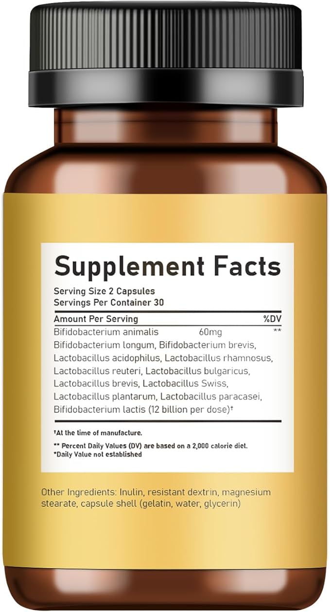 Probiotic & Prebiotic Capsules for Digestive & Immune Support | Promotes Gut Balance for Women & Men, 60 Count, Shelf-Stable