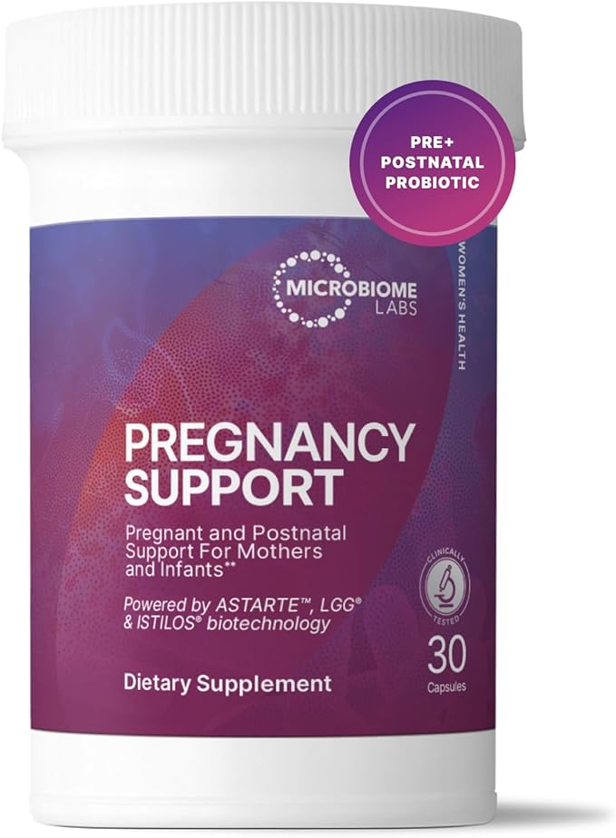 Microbiome Labs Pregnancy Support - Prenatal Probiotic Dietary Supplements - Support Gut Health, Vaginal Comfort, Postnatal Wellness & Infant Health Through Breast Milk (30 Capsules)