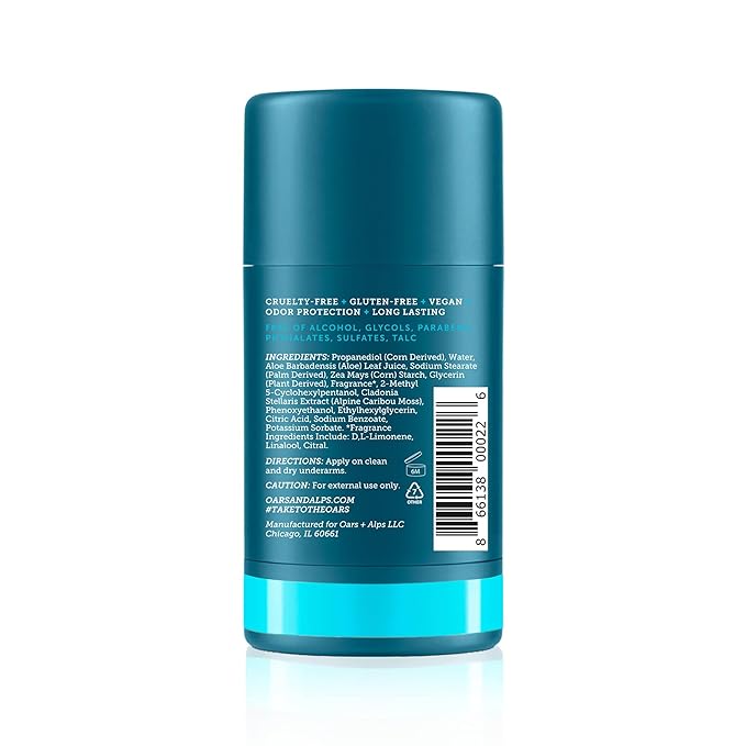 Oars + Alps Aluminum Free Deodorant for Men and Women, Dermatologist Tested and Made with Clean Ingredients, Travel Size, Fresh Ocean Splash, 3 Pack, 2.6 Oz Each