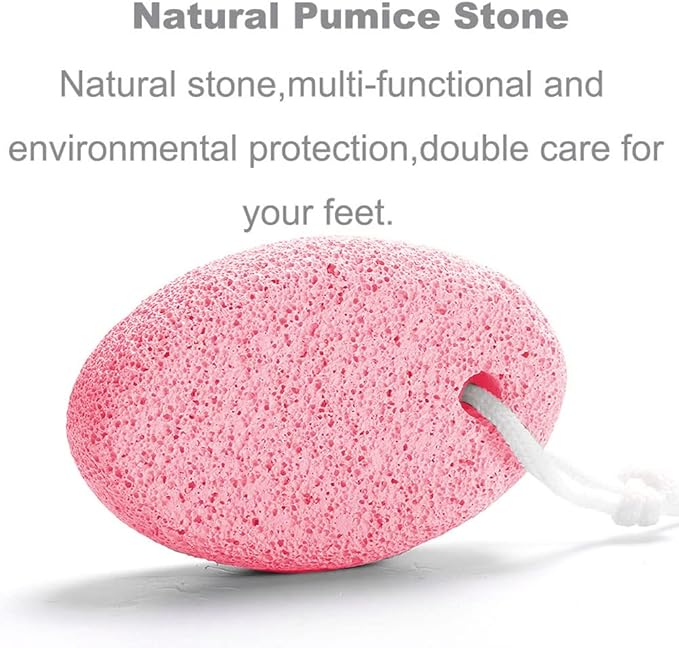 Natural Foot Pumice Stone for Feet, Borogo 2-Pack Lava Pedicure Tools Hard Skin Callus Remover for Feet and Hands - White&Red