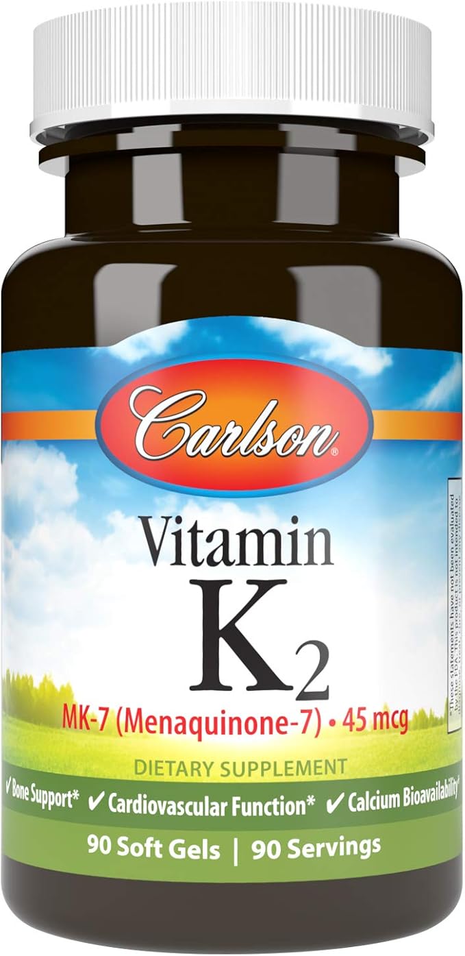 Carlson Labs Vitamin K2-7 45 MCG Mineral Supplement Softgels, 90 Count