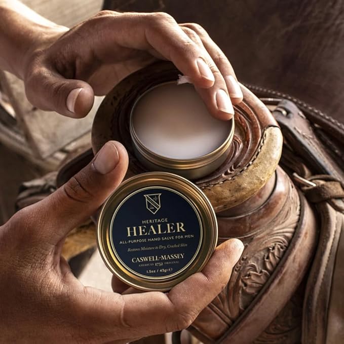 Caswell-Massey Healer All-Purpose Salve, Soothing Hand Cream with Beeswax & Orange, Cedarwood & Rosewood Oils, For Hands, Cuticles & Lips, Made in USA, 1.5 Oz