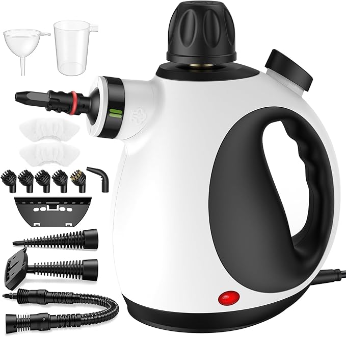 Handheld Steam Cleaner, Powerful Pressurized Steam Cleaner with Safety Lock & 14 Cleaning Accessories,Multi-Surface Natural Steam Cleaner for Home Car, Furniture, Grout, Upholstery, Couch