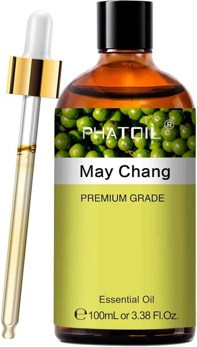 May Chang Essential Oil, Pure Premium Natural Oil for Hair Care, Body Skin Care, Aromatherapy, DIY Candle, Soap Making 3.38Fl Oz