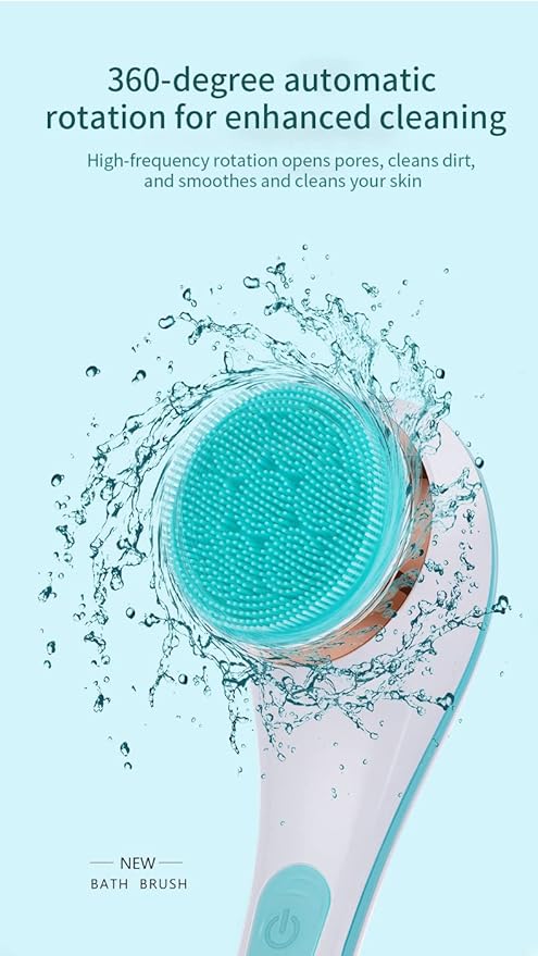 Body Brush Rechargeable, Electric Body Brush Set, Scrubber Shower Brush with Long Handle, Spin Skin Brush with 6 Brush Heads for Cleanse, Massage, exfoliate and Pamper Your Skin in The Shower