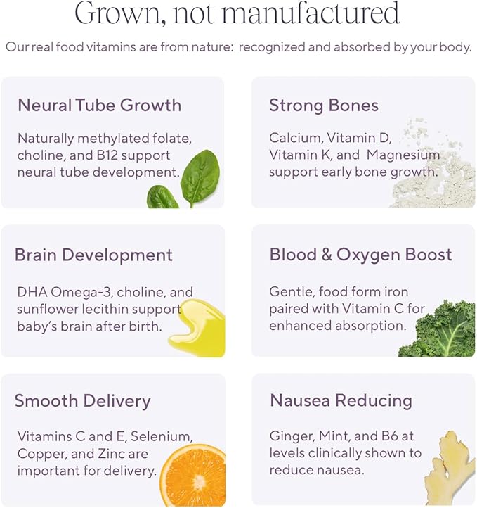 Tend Daily Best Prenatal Vitamin Bar, Made with Organic Ingredients for Pregnant & Postpartum Mothers, Includes DHA, Vitamin D, B, Choline, Folate - Strawberry Patch (4ct)