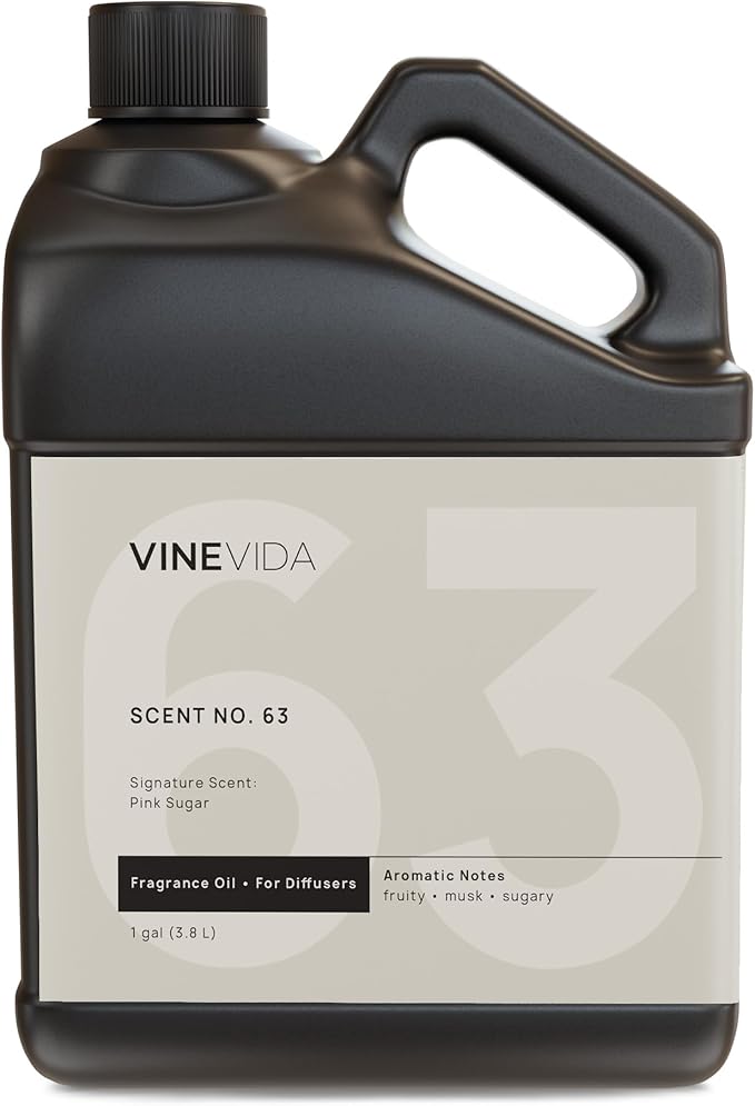 VINEVIDA [Gallon (128 Fl Oz)] Pink Sugar Fragrance Oil for Cold Air Diffusers, Essential Oils for Diffuser Oil Refill & Air Freshener Room Spray