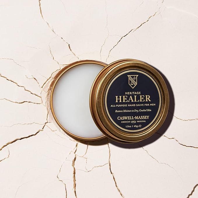 Caswell-Massey Healer All-Purpose Salve, Soothing Hand Cream with Beeswax & Orange, Cedarwood & Rosewood Oils, For Hands, Cuticles & Lips, Made in USA, 1.5 Oz