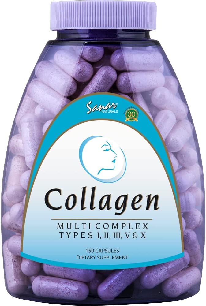 Sanar Naturals Multi Collagen Pills - Type I, II, III, V, X - Extra Strength Hair Skin Nails Joints - Hydrolyzed Collagen for Women and Men, 150 Capsules