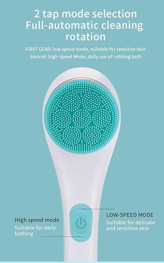 Body Brush Rechargeable, Electric Body Brush Set, Scrubber Shower Brush with Long Handle, Spin Skin Brush with 6 Brush Heads for Cleanse, Massage, exfoliate and Pamper Your Skin in The Shower
