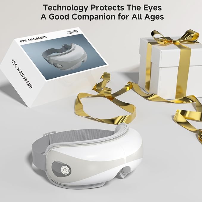 Eye Massager with Heat, Portable Eye Mask Massager for Relaxation, Stress Relief, and Tension Reduction, Ideal for Dry Eyes, Headaches, and Fatigue Relief, Gift Idea for Man & Women