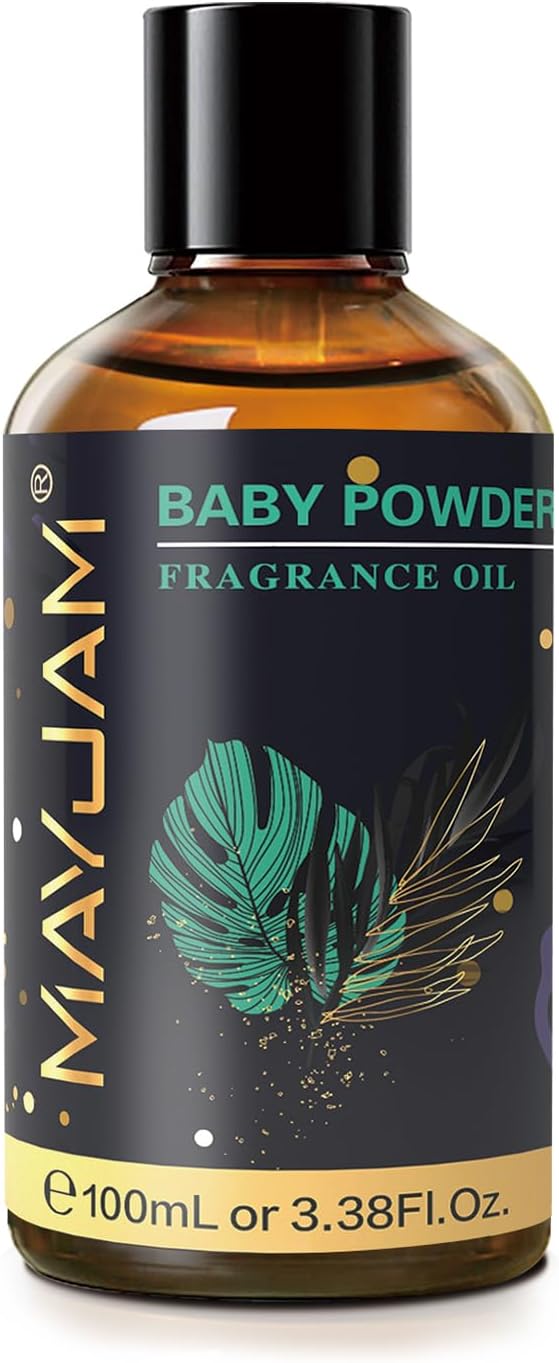 100ML/3.38FL.OZ Baby Powder Fragrance Oils with Glass Dropper, Essential Oils for Diffusers for Home, Long Lasting Scented Oils for Diffusers Soap Candle Making