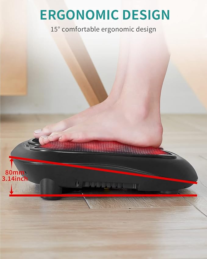Nekteck Foot Massager with Heat, Shiatsu Heated Electric Kneading Foot Massager Machine for Neuropathy, Plantar Fasciitis, Feet Massage for Pain Relief, Circulation, Gifts for Man Woman Her Birthday