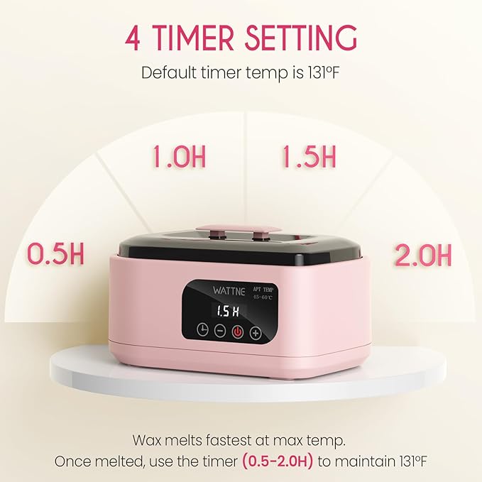 Wattne Paraffin Wax Machine for Hands & Feet – Paraffin Wax Warmer Moisturizing Kit with Auto-Timer & Precision Temperature Control, Paraffin Wax Bath for Arthritis, Dry Skin Care, Home Spa-Pink