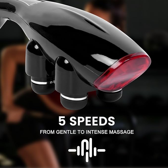 4-Head Massager, Handheld Back Massager, relieves deep Tissue Pain, Body Percussion Massage for Back, Neck, Shoulders, Limbs, and Body.