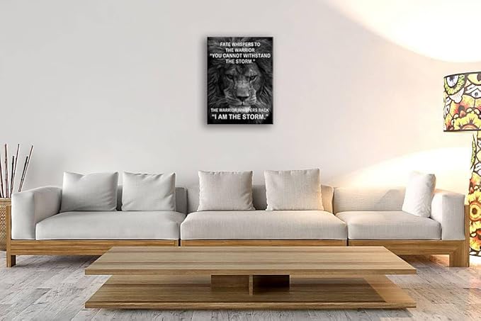 Motivational Canvas Wall Art I Am The Storm Canvas Print Paintings Posters Artwork Inspirational Wall Pictures for Bathroom Living Room Office Wall Decor Wooden Framed Ready to Hang[30" W X 40" H]