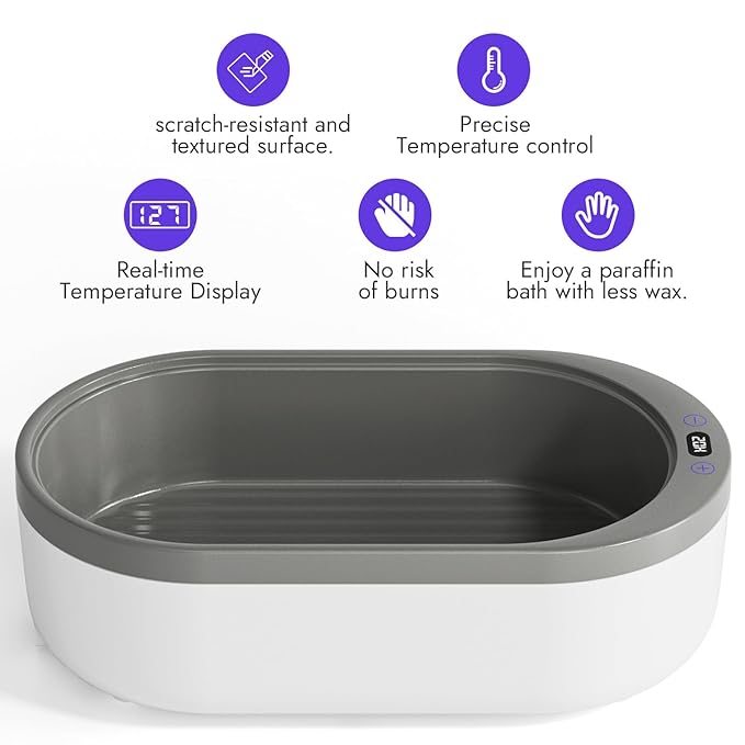 Small Paraffin Wax Machine for Hands - Paraffin Hand Wax Machine 2000ml Small Size With 3 packs of Paraffin Wax Digital Display Screen for Paraffin Baths