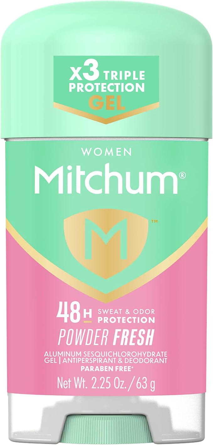 Mitchum Women’s Triple Odor Protection Antiperspirant & Deodorant Gel, Powder Fresh, 48HR Protection, 2.25 oz
