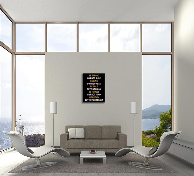 Inspirational Quotes Wall Decor Motivation Wall Art Be Strong But Not Rude Posters Canvas Framed Quotes Wall Decor Home Bedroom Office Decor [30''Wx 40''H]