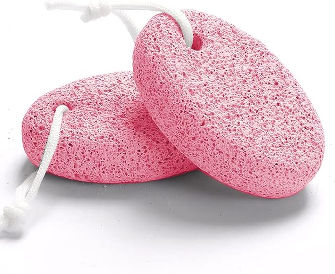 Natural Foot Pumice Stone for Feet, Borogo 2-Pack Lava Pedicure Tools Hard Skin Callus Remover for Feet and Hands -Red
