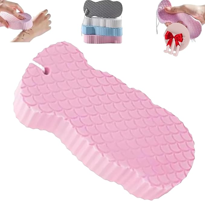 Spirittion Magic Super Soft Exfoliating Bath Sponge, 3D Super Soft Exfoliating Bath Sponge, Reusable for Adults Children and Wome (Pink)