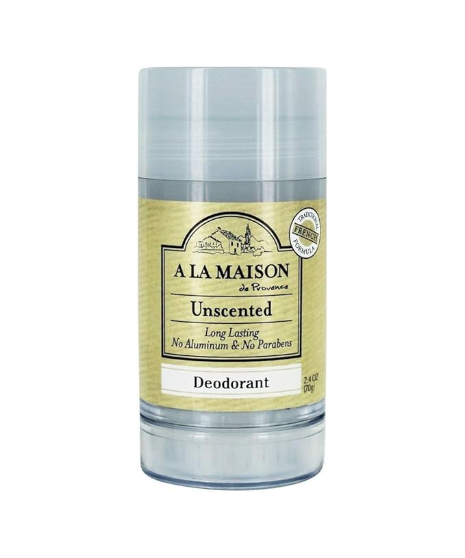 A La Maison de Provence Natural Aluminum-Free Deodorant Traditional French Milled Formula | Long Lasting Safe and Effective | Free of SLS, Parabens and Sulfates (2.4, Unscented)