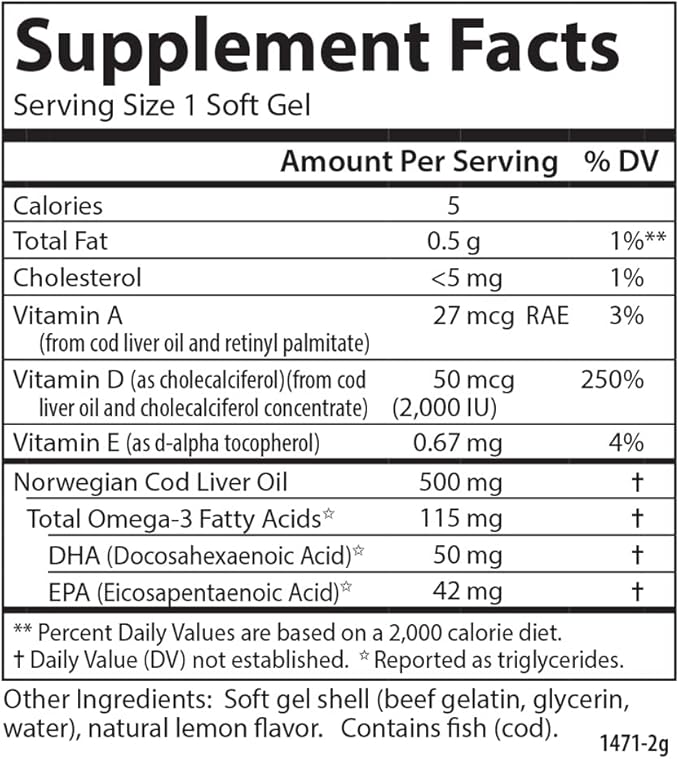 Carlson Labs Solar D Gems Natural Vitamin D3, 2000 IU, 120 Softgels
