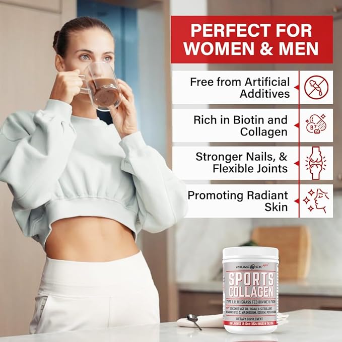 Sports Collagen Electrolytes Powder, 12.42 oz - Grass Fed Bovine & Wild Fish Hydrolyzed Type I, II, III Multi Collagen Peptides for Electrolyte Drinks, Unflavored Protein Powder with BCAA, Magnesium