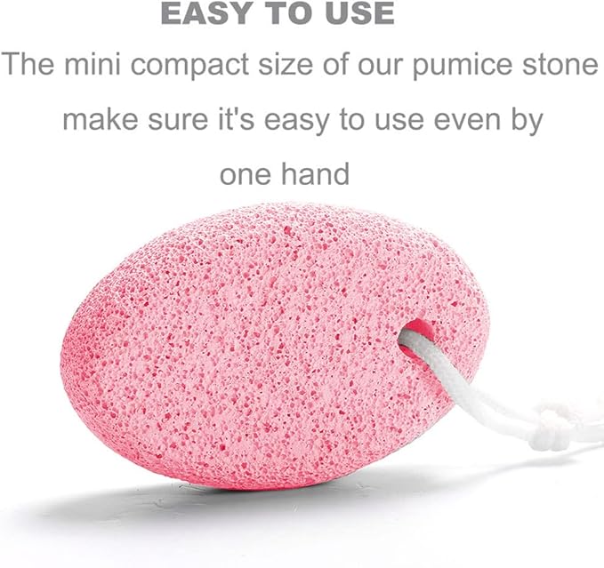 Natural Foot Pumice Stone for Feet, Borogo 2-Pack Lava Pedicure Tools Hard Skin Callus Remover for Feet and Hands - White&Red
