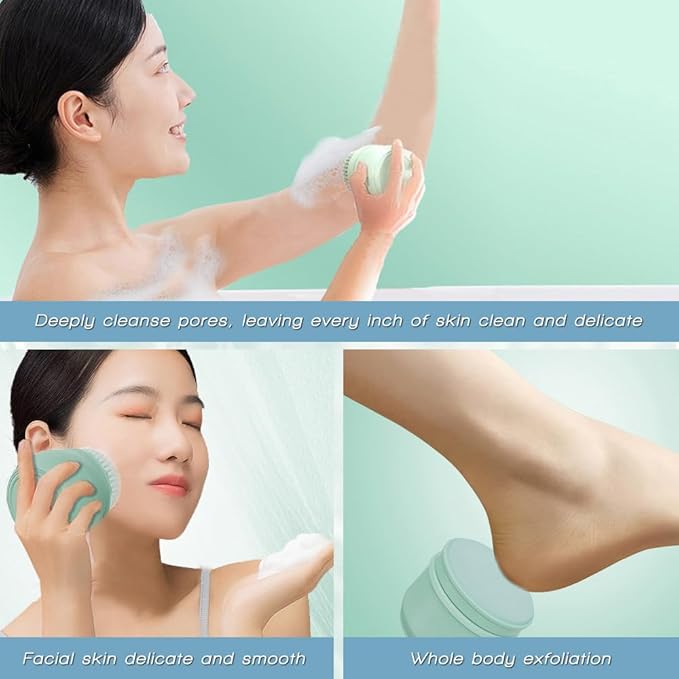 Electric Body Brush Back Scrubber for Shower, Ipx7 Waterproof Back Scrubber for Shower, Auto Spinning Exfoliating Massage Bath Brush RechargeableRotating Body Brushes with 5 Brush Heads