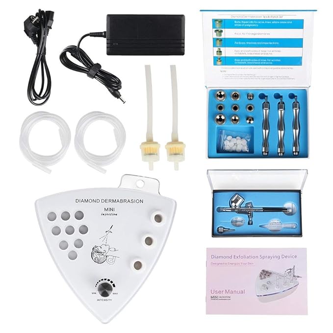 Diamond Microdermabrasion Machine with Spray Gun, Yofuly 65-68cmHg Suction Power Professional Diamond Facial Machine Water Spray Exfoliation Dermabrasion Machine for Home Use Skin Care
