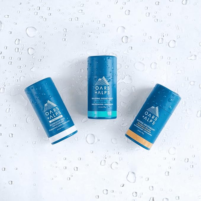 Oars + Alps Aluminum Free Deodorant for Men and Women, Dermatologist Tested and for Sensitive Skin, Travel Size, Variety, 3 Pack, 2.6 Oz Each