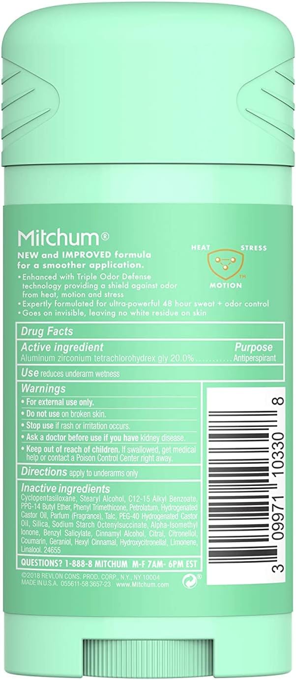Mitchum For Women Triple Odor Defense Invisible Solid Antiperspirant & Deodorant 2.70 oz (Pack of 2)